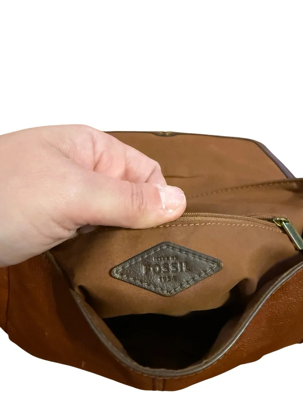 Fossil Versatile Tan Leather Backpack Tote - Sleek Everyday Carry